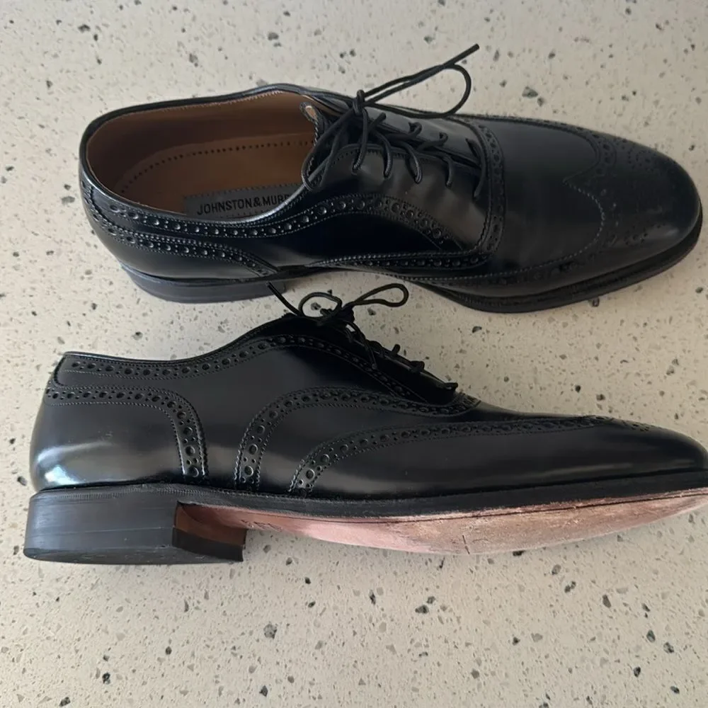 Johnston & Murphy Classic Black Leather Dress Shoes Oxfords Men’s Size 10.5 D/B